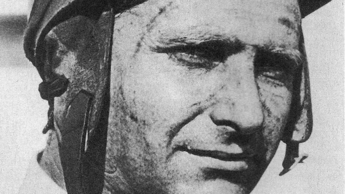 Porträttbild av Juan Manuel Fangio.